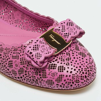 Vara Purple Leather Ballet Flats