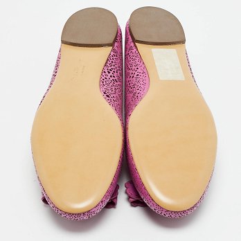 Vara Purple Leather Ballet Flats