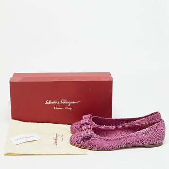 Vara Purple Leather Ballet Flats