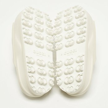 GG Beige Rubber Platform Slide Sandals