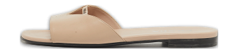 Leather Logo Cut-out Flat Slide