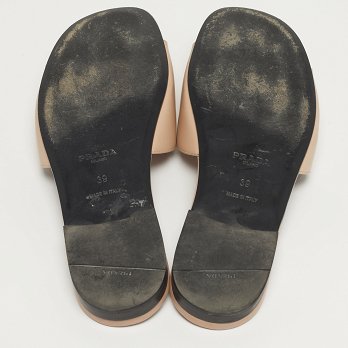 Leather Logo Cut-out Flat Slide