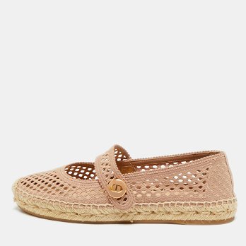 Caro Pink Knit Fabric Espadrille Flats