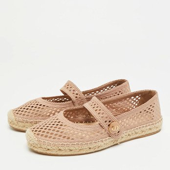 Caro Pink Knit Fabric Espadrille Flats