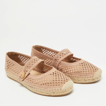 Caro Pink Knit Fabric Espadrille Flats