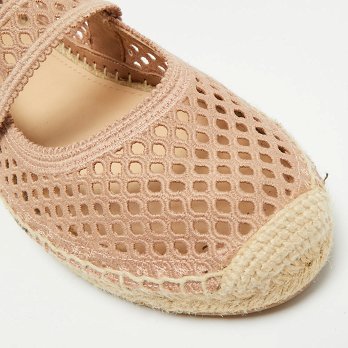 Caro Pink Knit Fabric Espadrille Flats
