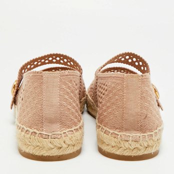 Caro Pink Knit Fabric Espadrille Flats