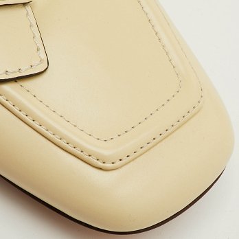 Gate Cream Leather Flat Mules