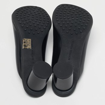 Atomic Black Leather Slide Sandals
