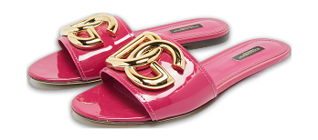 Purple Patent Leather Flat Slides