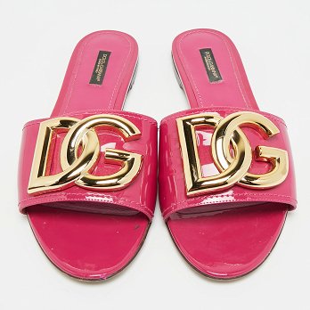 Purple Patent Leather Flat Slides