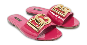 Purple Patent Leather Flat Slides