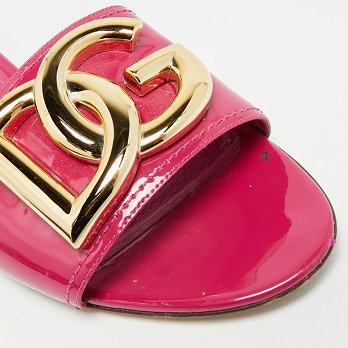 Purple Patent Leather Flat Slides