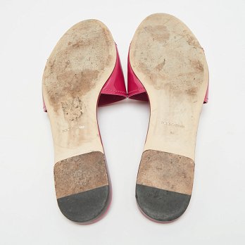 Purple Patent Leather Flat Slides