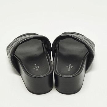 Black Monogram Leather Jumbo Platform Sandals
