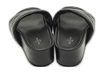 Black Monogram Leather Jumbo Platform Sandals