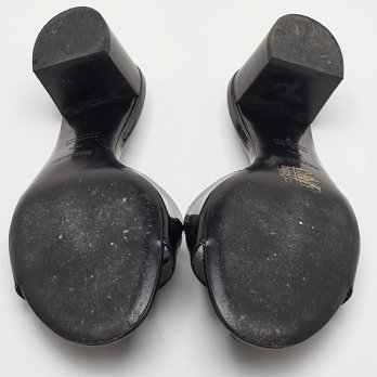 View Black Patent Leather Slide Sandals