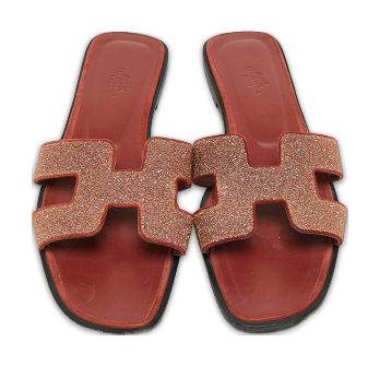Oran Burgundy Texture Suede Flat Slide