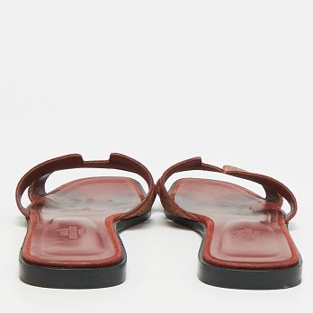 Oran Burgundy Texture Suede Flat Slide