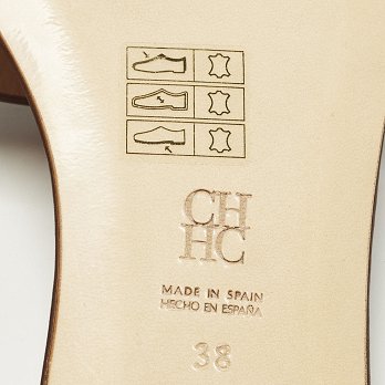 Burgundy Monogram Embossed Leather Flat Slide Sandals