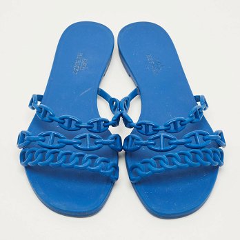Chaine d'Ancre Blue Rivage Flat Slide Sandals