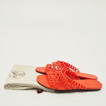 Chaine d'Ancre Orange Rivage Flat Slide Sandals