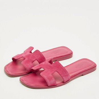 Oran Pink Suede Flat Slide