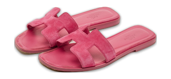 Oran Pink Suede Flat Slide