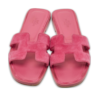 Oran Pink Suede Flat Slide