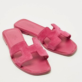 Oran Pink Suede Flat Slide