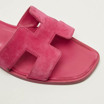 Oran Pink Suede Flat Slide