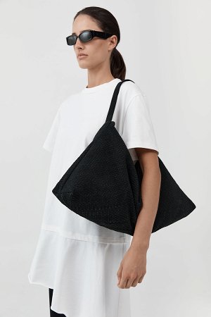 SUEDE WOVEN HOBO BAG