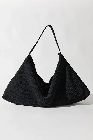 SUEDE WOVEN HOBO BAG