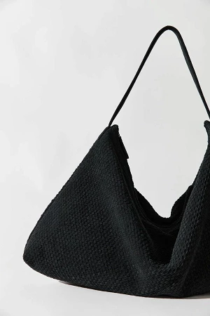 SUEDE WOVEN HOBO BAG