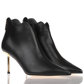 LEATHER GOLDEN HEEL 75 ANKLE BOOTS