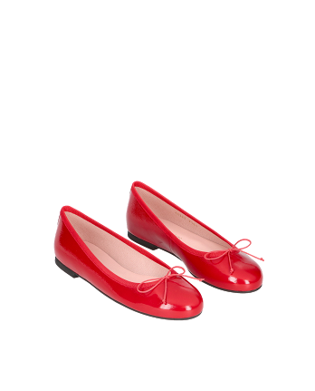 NICOLE RED PATENT LEATHER BALLERINAS