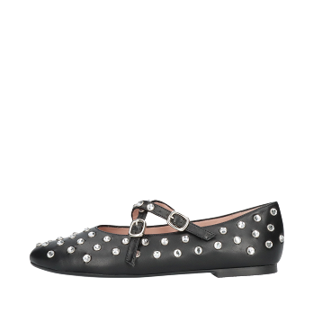 NICOLE LEATHER CRYSTALS BALLERINAS