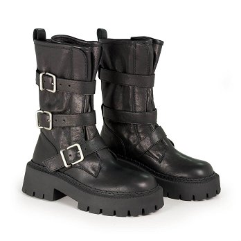 STIVALE BOB BIKER BUCKLE BOOTS
