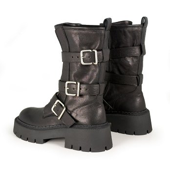 STIVALE BOB BIKER BUCKLE BOOTS