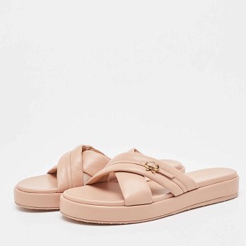 Pink Leather Alima Sandals
