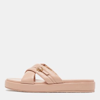 Pink Leather Alima Sandals