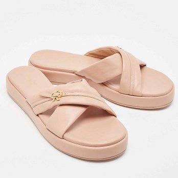 Pink Leather Alima Sandals
