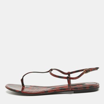 Brown/Black Patent Slingback Flats