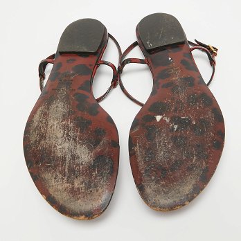 Brown/Black Patent Slingback Flats