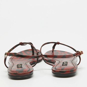 Brown/Black Patent Slingback Flats