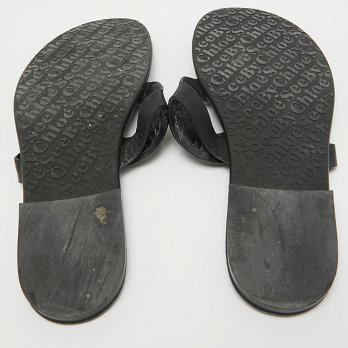 Black Leather Hana Flat Slides