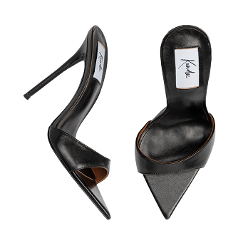 BLACK VINTAGE LEATHER 120 MULES
