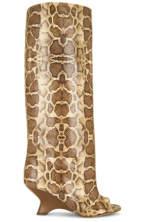 NINETTE PYTHON PEEP TOE BOOTS