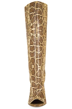 NINETTE PYTHON PEEP TOE BOOTS