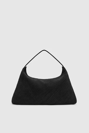 SUEDE WOVEN HOBO BAG